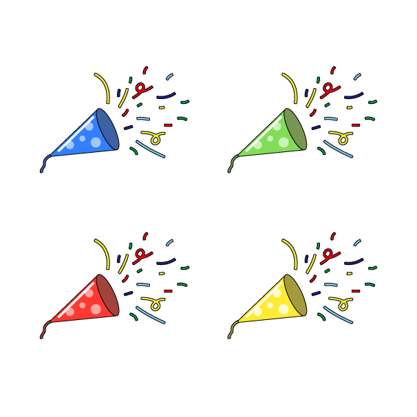 カラフルクラッカーの無料カラーイラスト