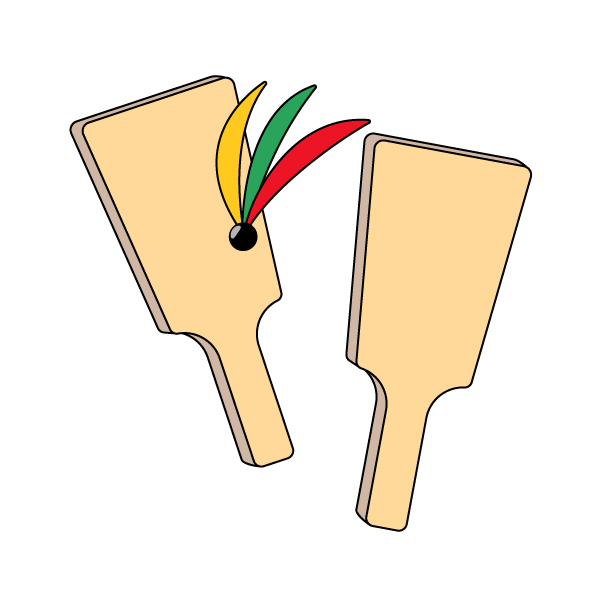 羽根つきの羽子板と羽