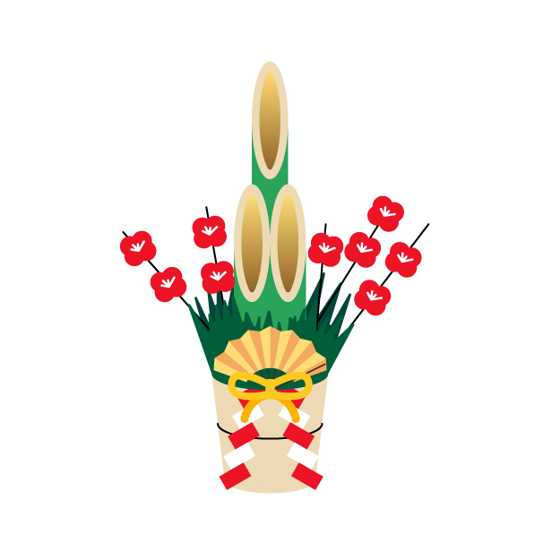 門松の無料線なしイラスト
