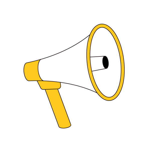 メガホンの無料カラーイラスト