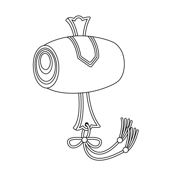 打出の小槌の無料モノクロイラスト