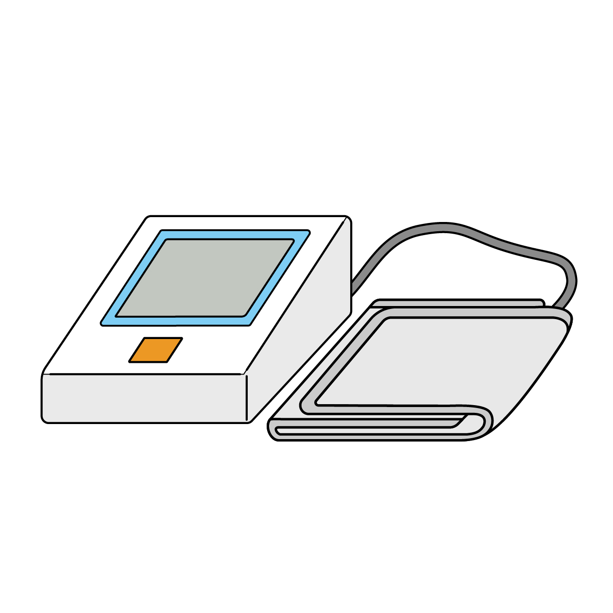 上腕式血圧計のカフタイプの無料カラーイラスト