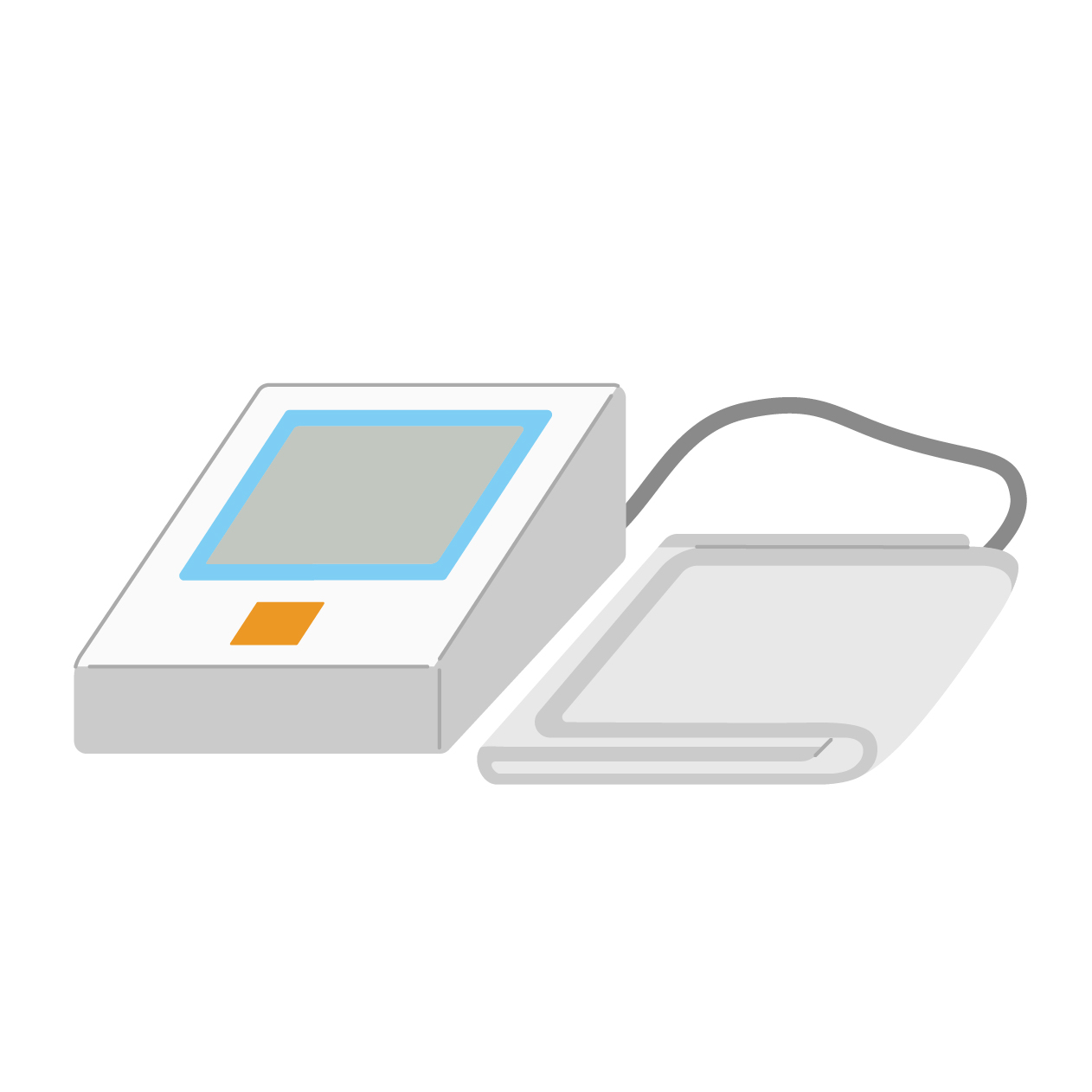 上腕式血圧計のカフタイプの無料線なしイラスト