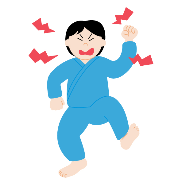 過活動性せん妄の男性患者の無料線なしイラスト