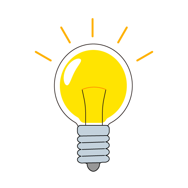 電球の無料カラーイラスト