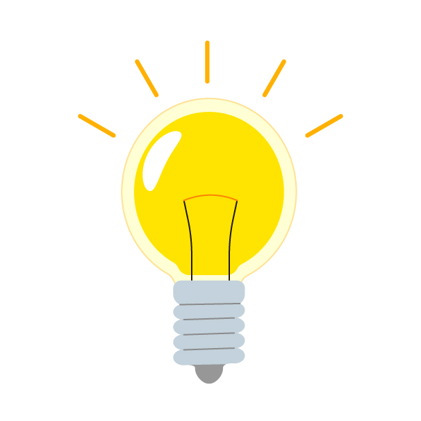 電球の無料線なしイラスト