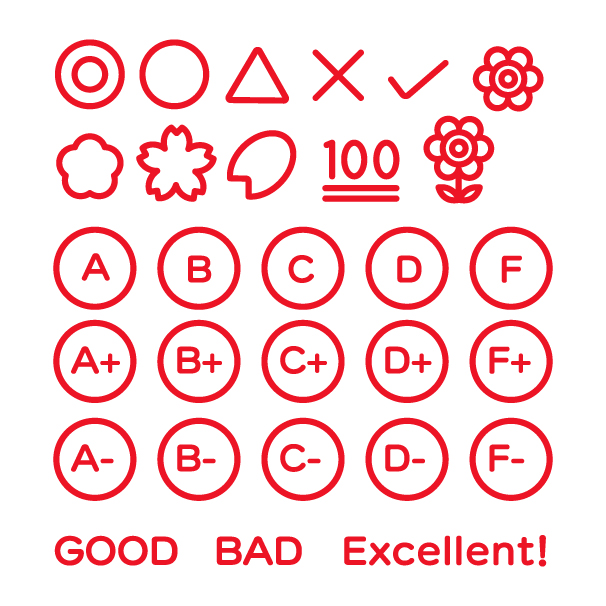 採点アイコンセットの無料カラーイラスト