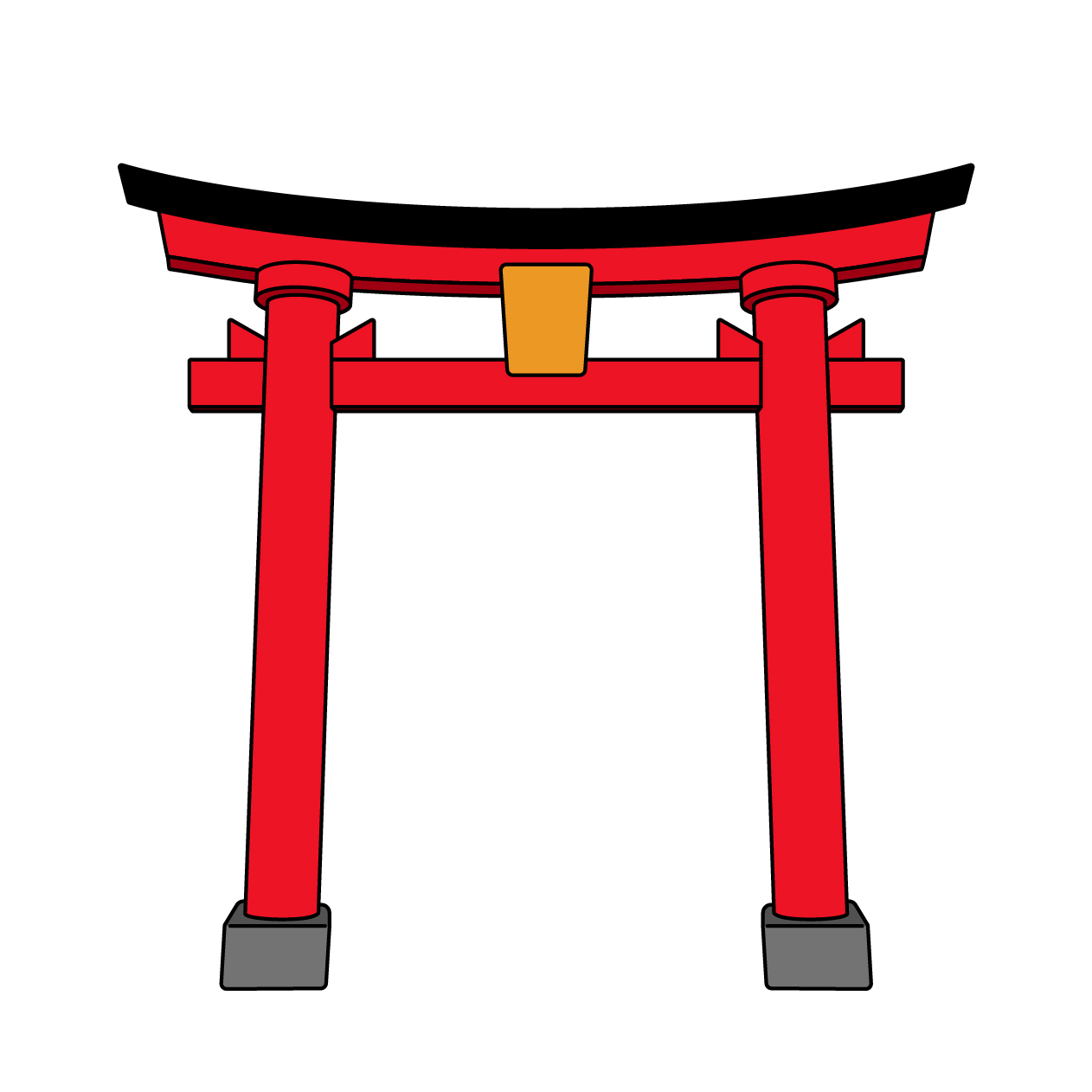鳥居の無料カラーイラスト