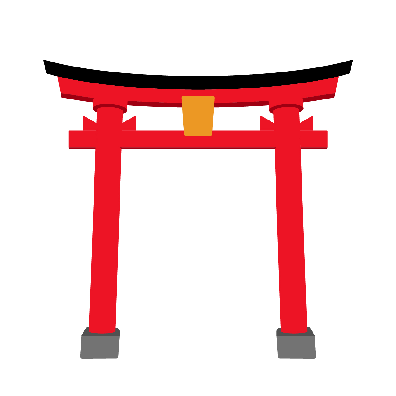 鳥居の無料線なしイラスト