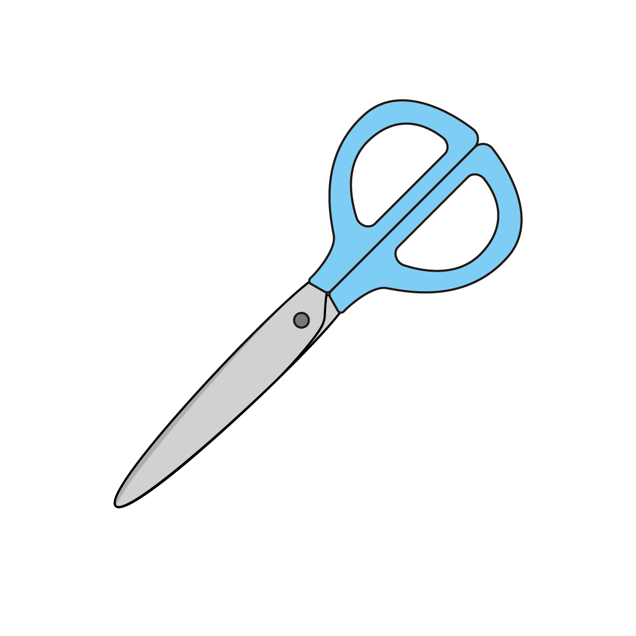 閉じたハサミの無料カラーイラスト