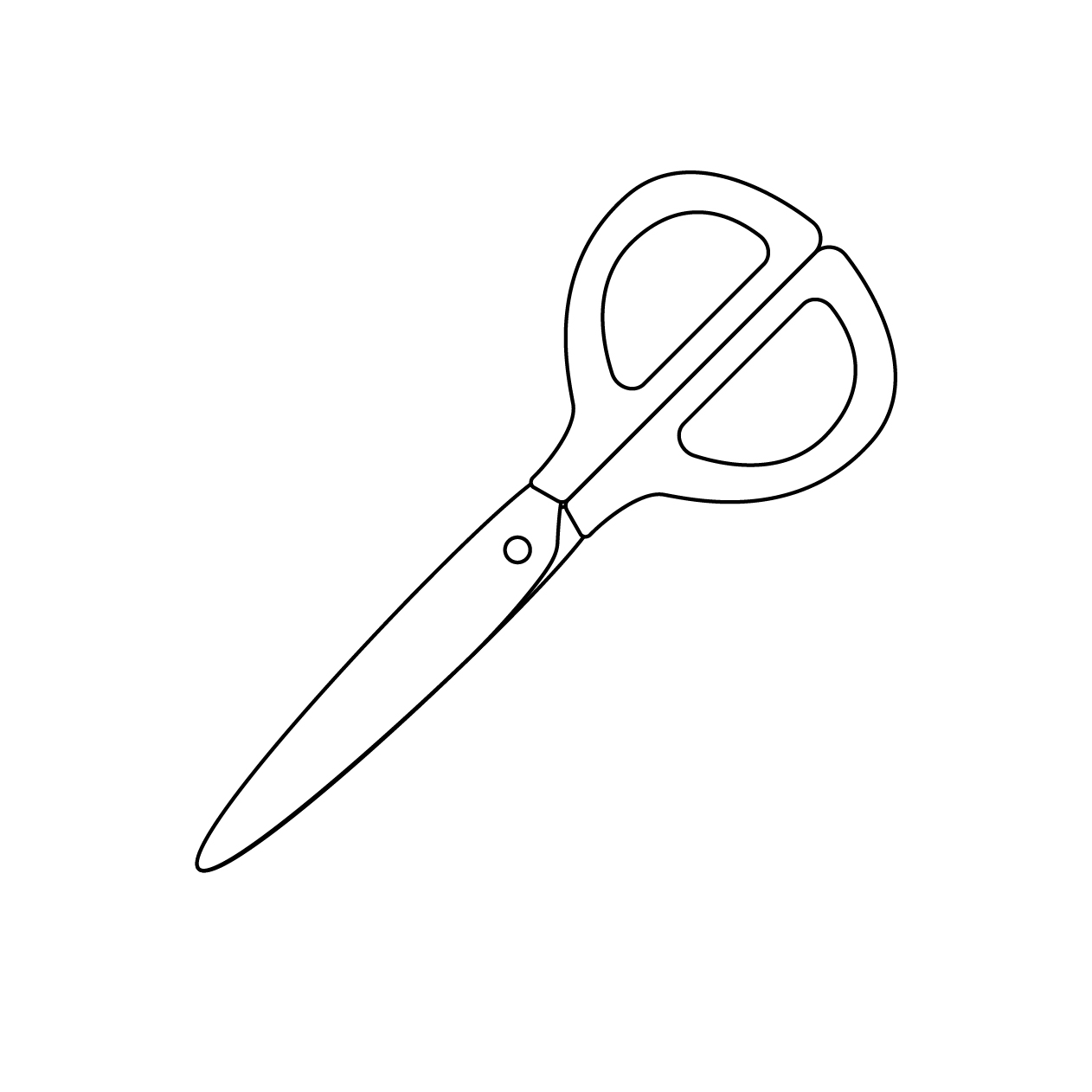 閉じたハサミの無料モノクロイラスト