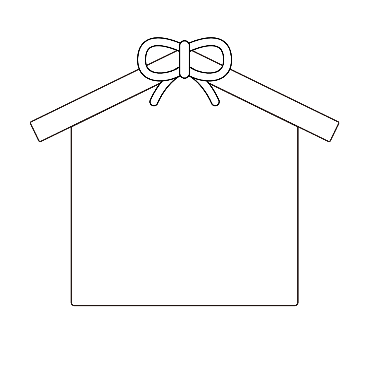 絵馬の無料モノクロイラスト