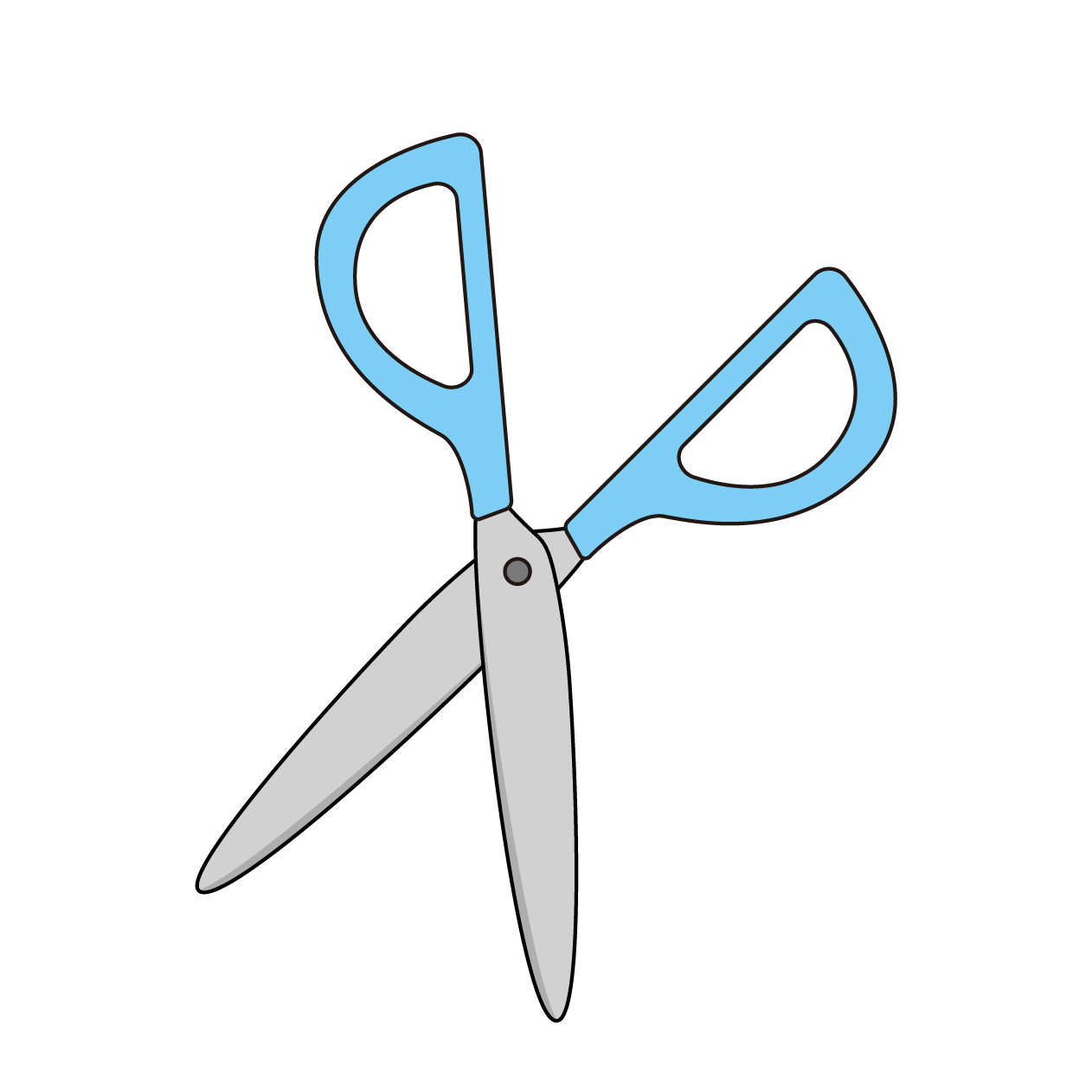 開いたハサミの無料カラーイラスト