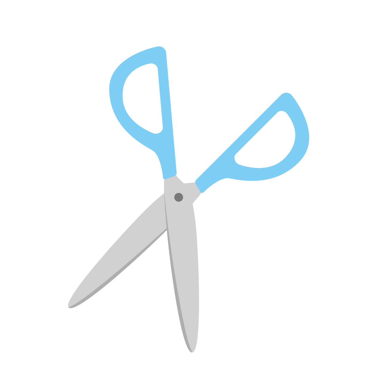開いたハサミの無料線なしイラスト
