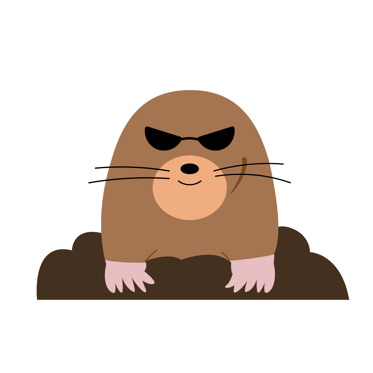 悪いモグラの無料線なしイラスト