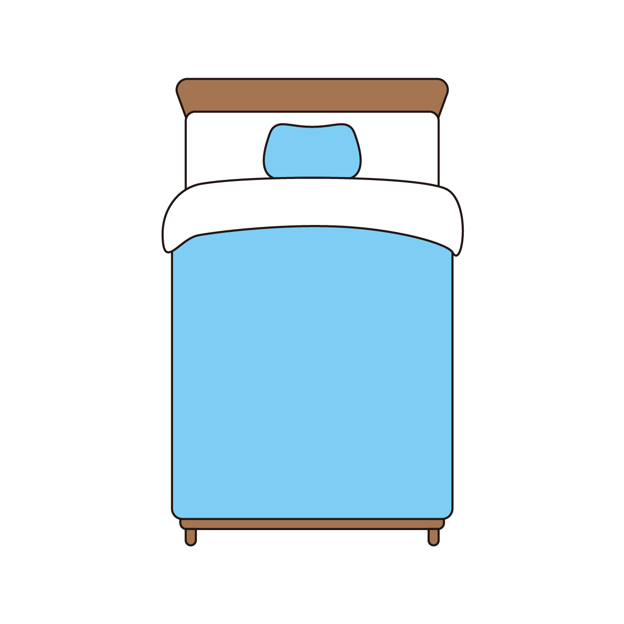 上から見たベッド