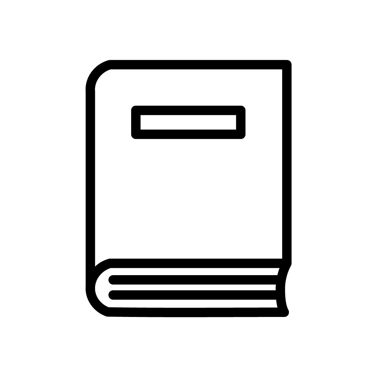 本のアイコンの無料モノクロイラスト