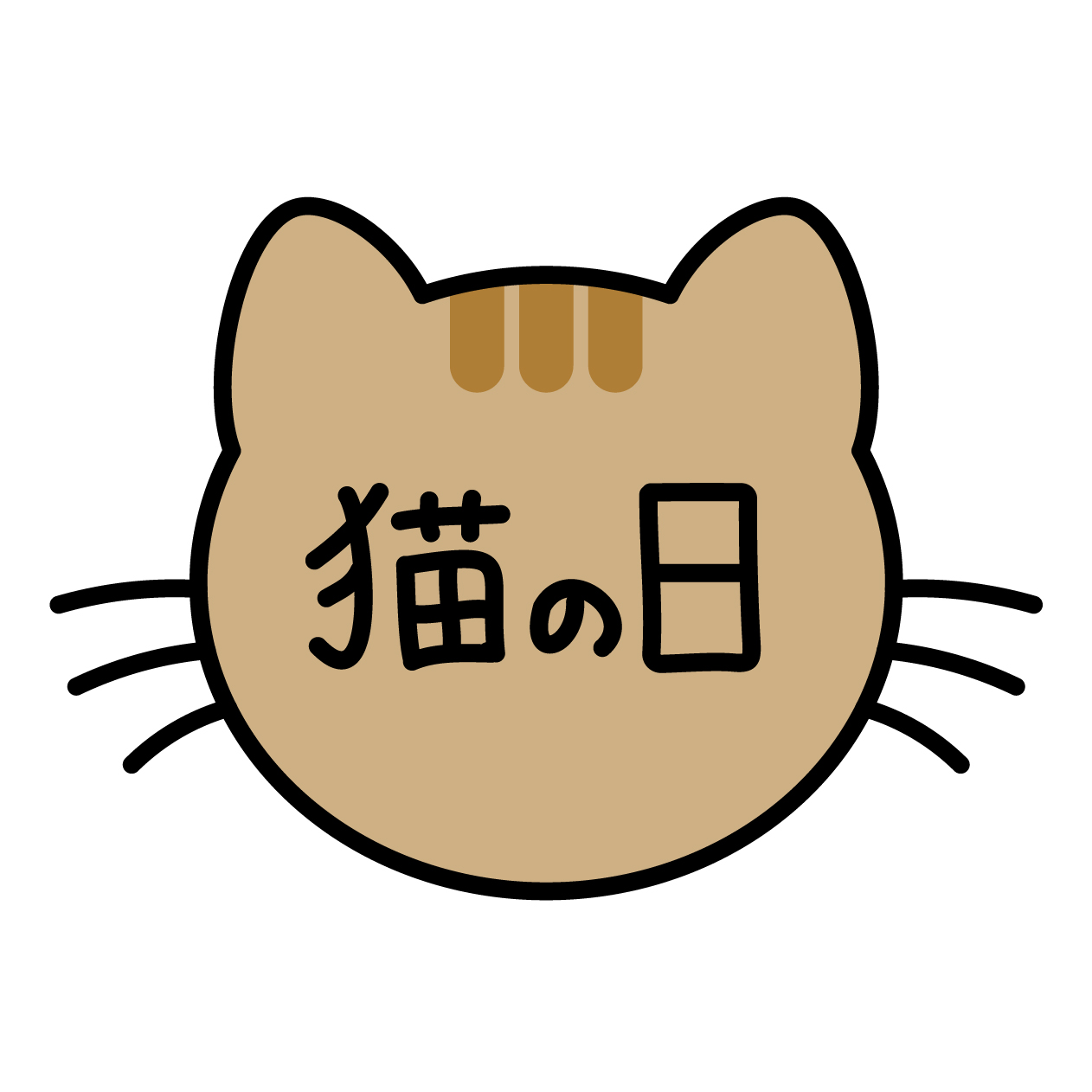 猫の日のアイコンの無料カラーイラスト