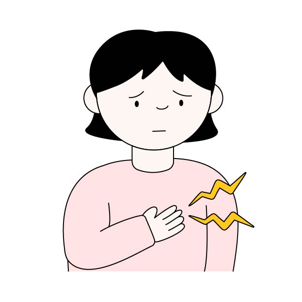 胸の痛みを感じる(動悸)女性