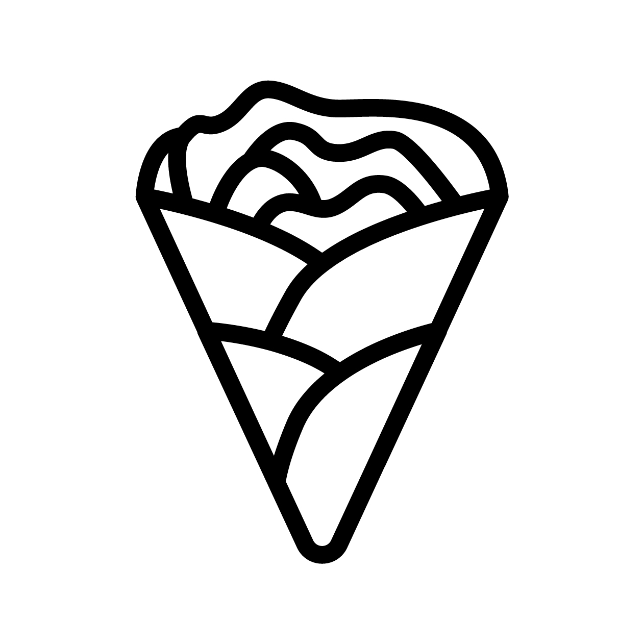 春のアイコンの無料モノクロイラスト