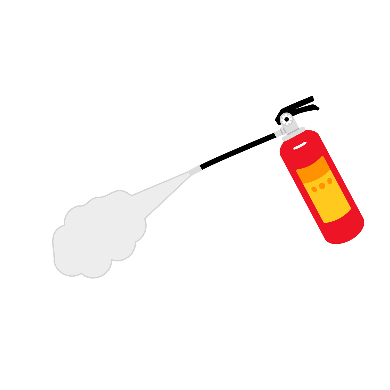 消火器の噴射の無料線なしイラスト