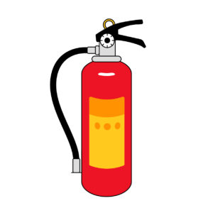 赤い消化器の無料カラーイラスト