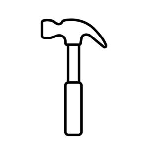 金槌のモノクロアイコン