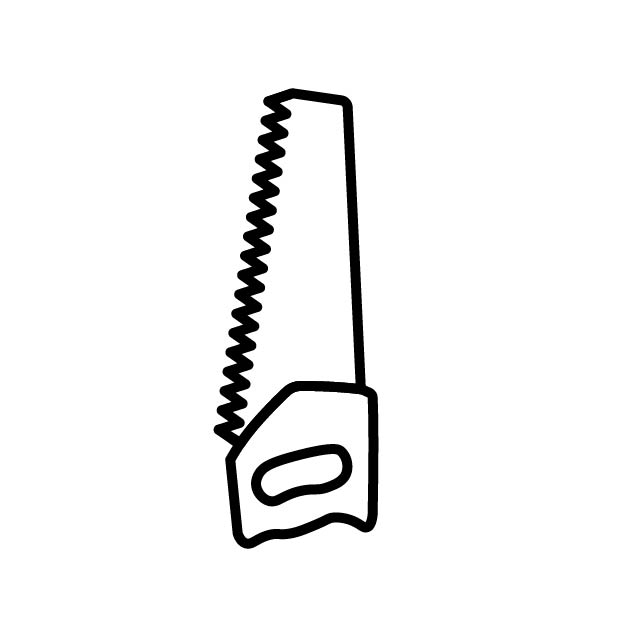 ノコギリのアイコンの無料カラーイラスト