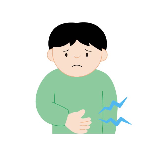 お腹の空いた(空腹)の男性の無料線なしイラスト