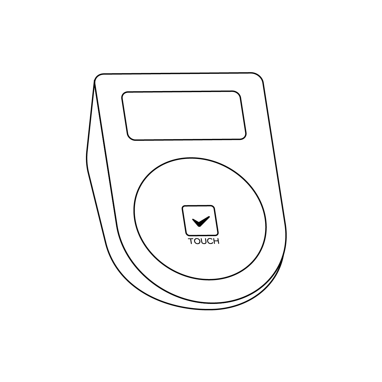 ICカードリーダーの無料モノクロイラスト