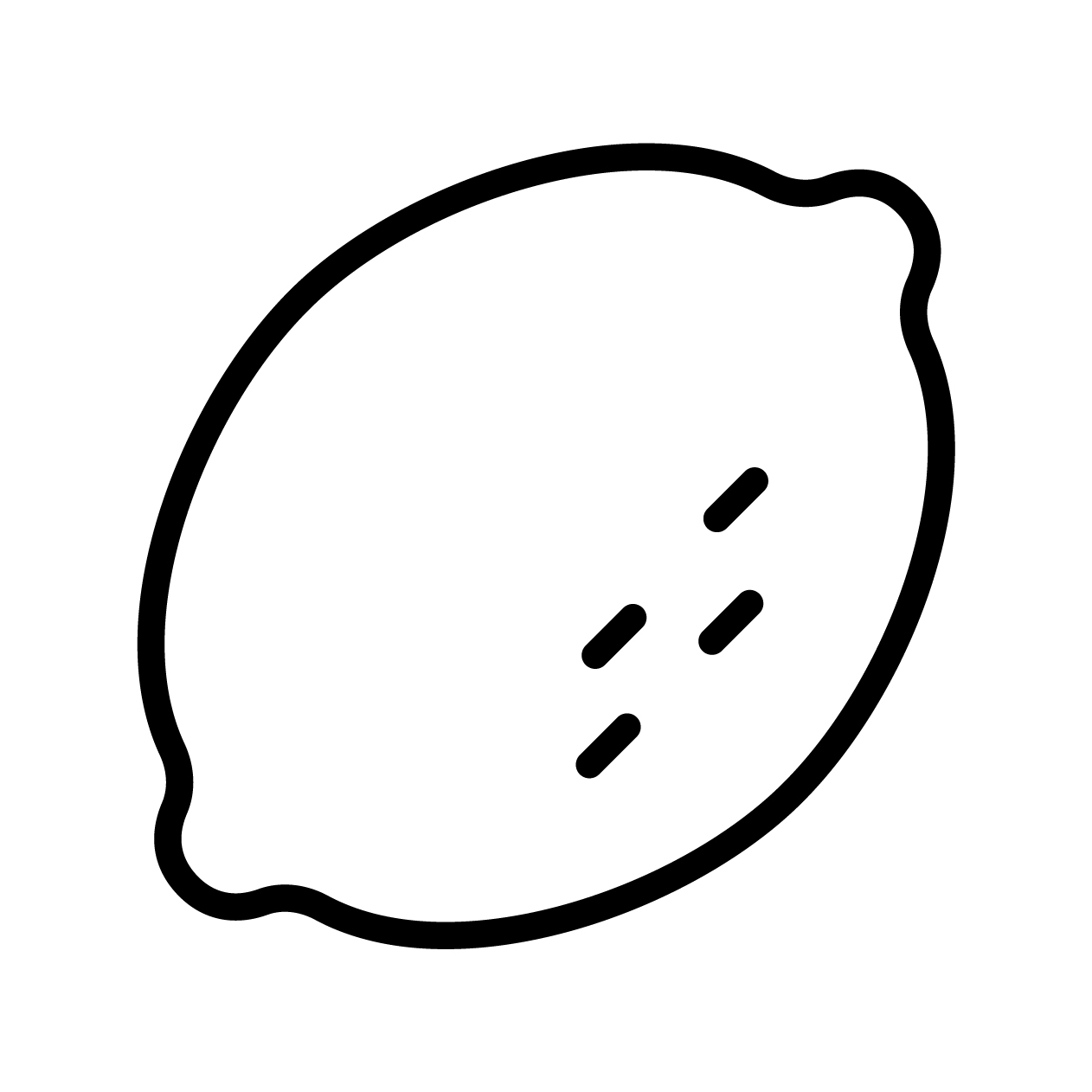 レモンのモノクロアイコン