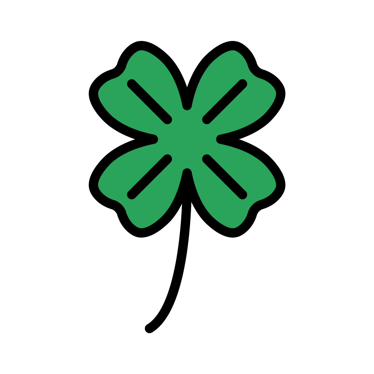 四葉のアイコンの無料カラーイラスト