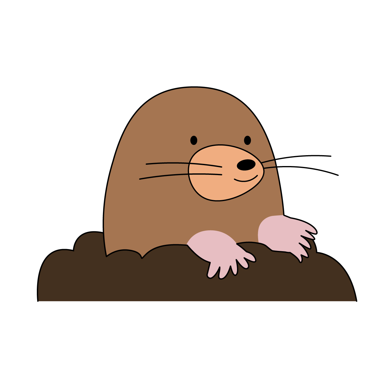 横を向いたモグラ