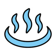 温泉のアイコンの無料カラーイラスト