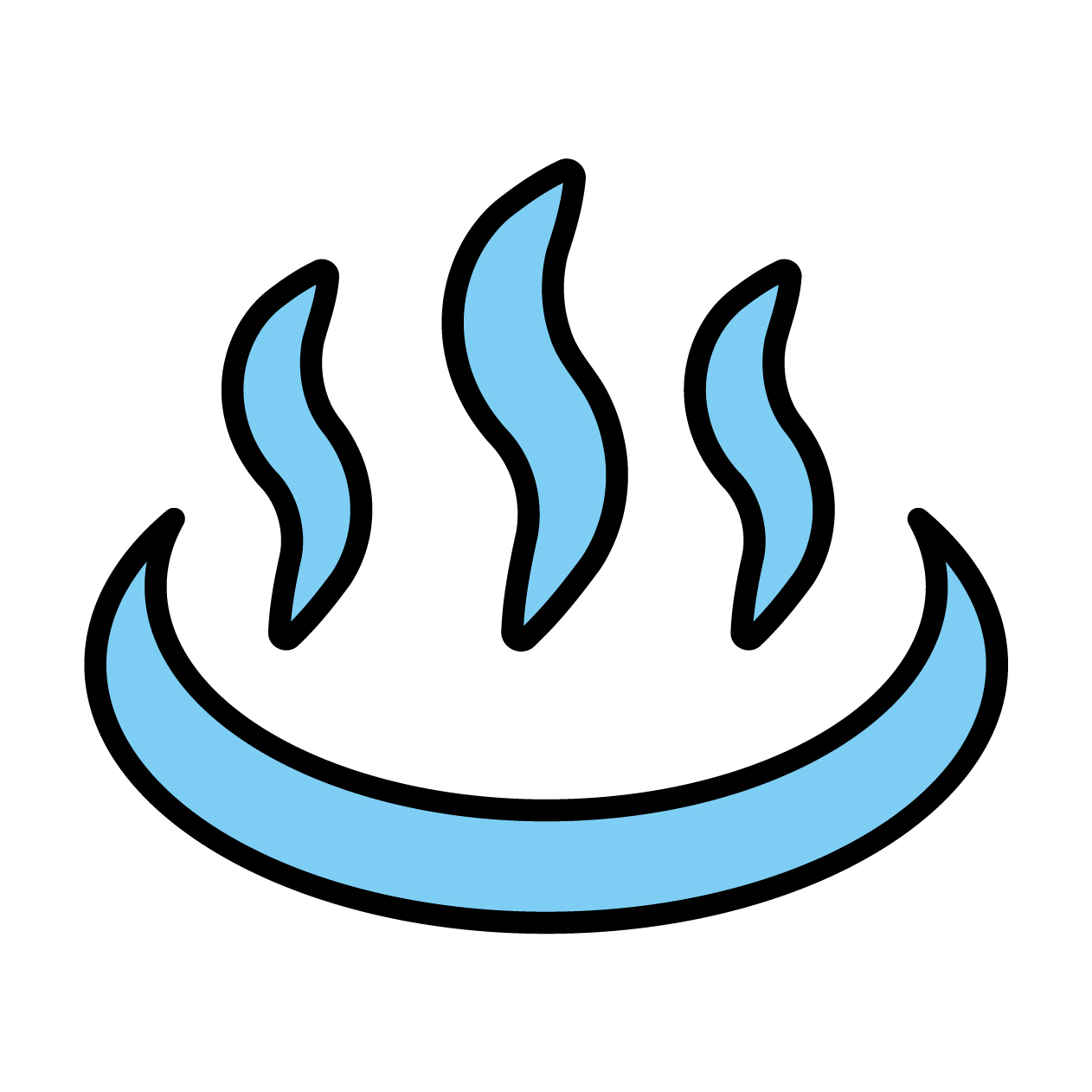 温泉のアイコンの無料カラーイラスト