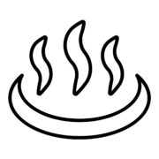 温泉の記号モノクロアイコン
