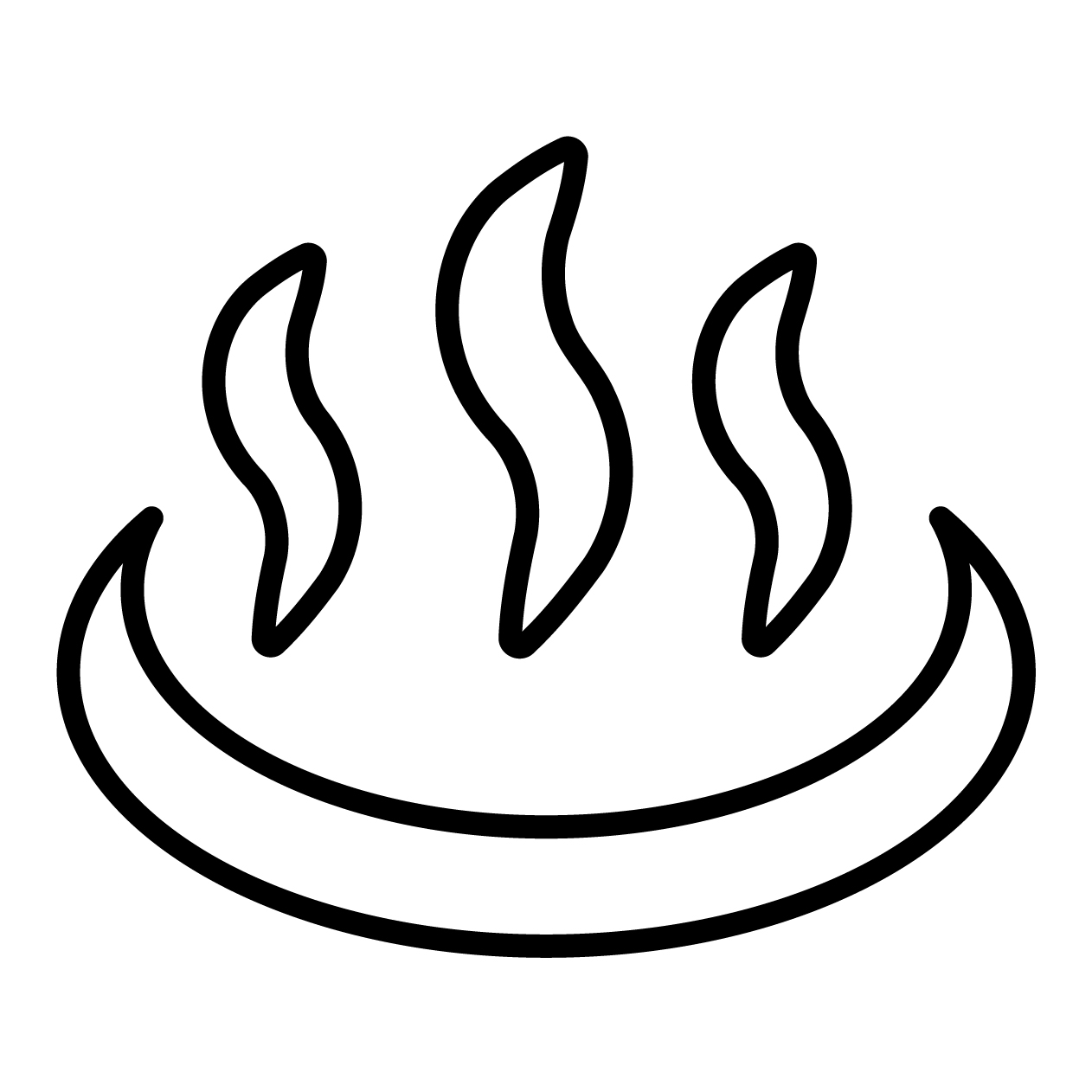 温泉の記号モノクロアイコン