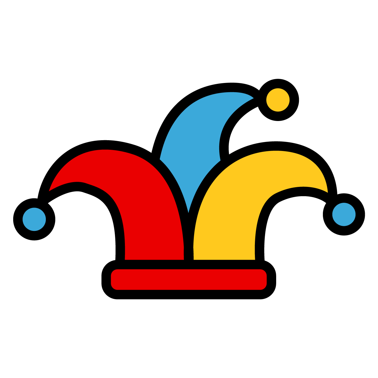 ピエロの帽子の無料カラーアイコン