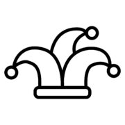 ピエロの帽子の無料モノクロアイコン