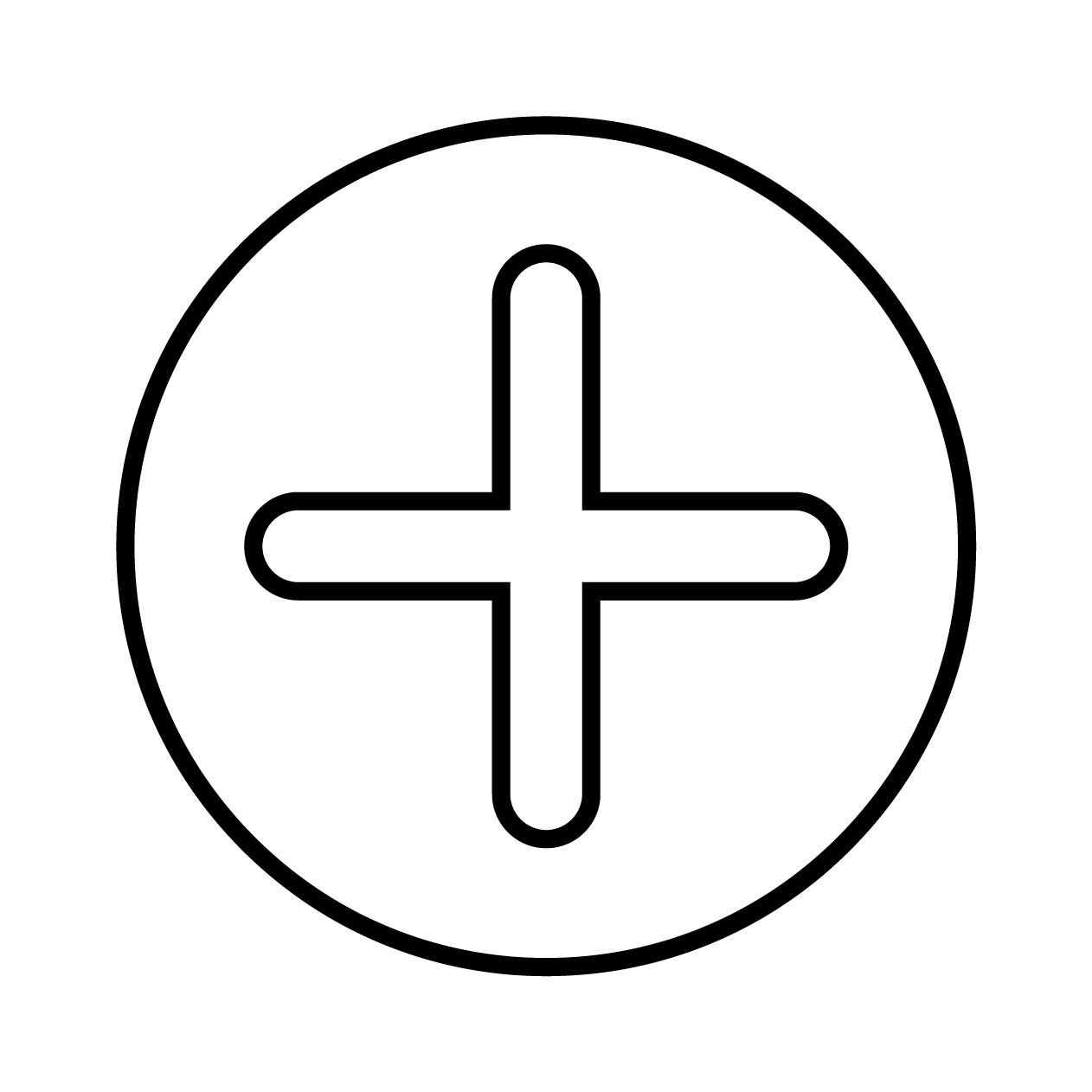 プラスネジのモノクロアイコン