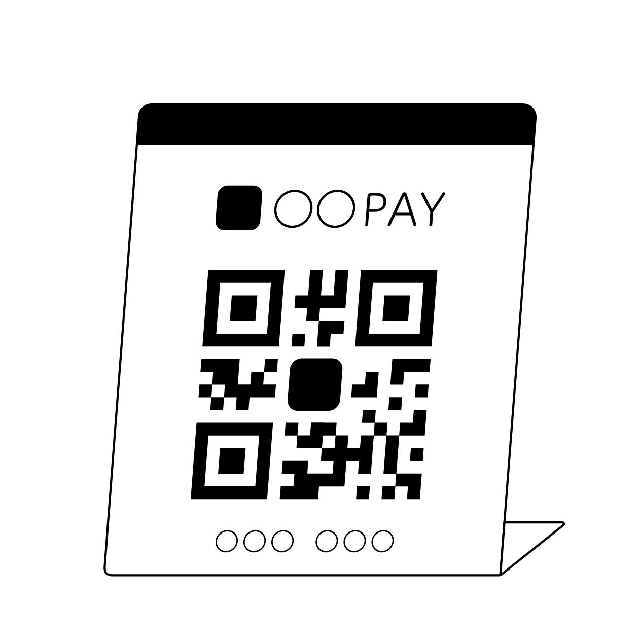 キャッシュレス決済のレジ横POPの無料モノクロイラスト