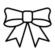 リボンの無料モノクロアイコン