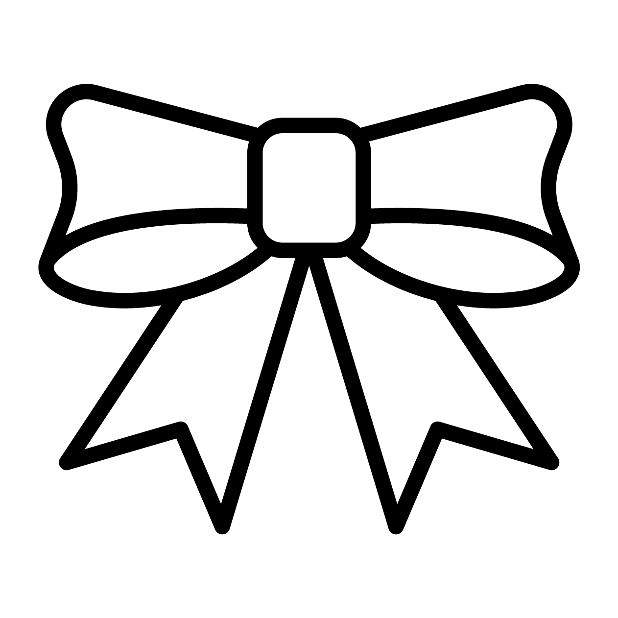 リボンの無料モノクロアイコン