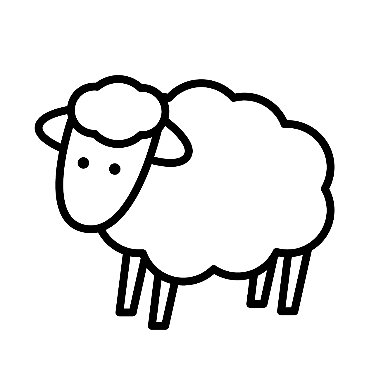 羊のモノクロアイコン