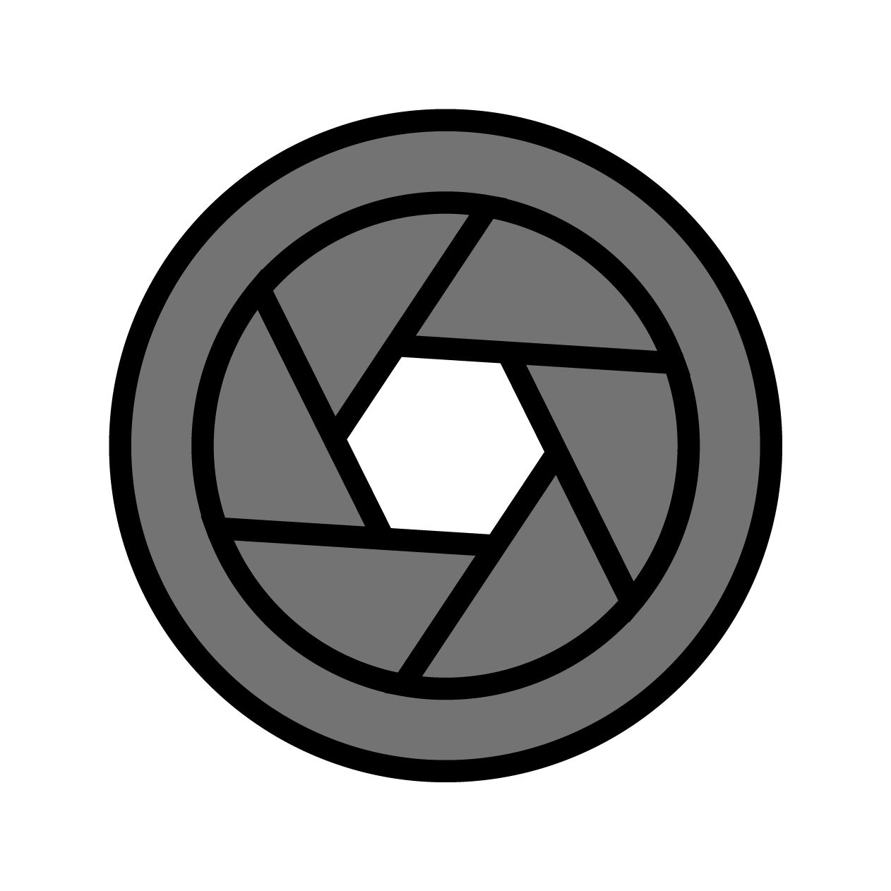 シャッターのアイコンの無料カラーイラスト