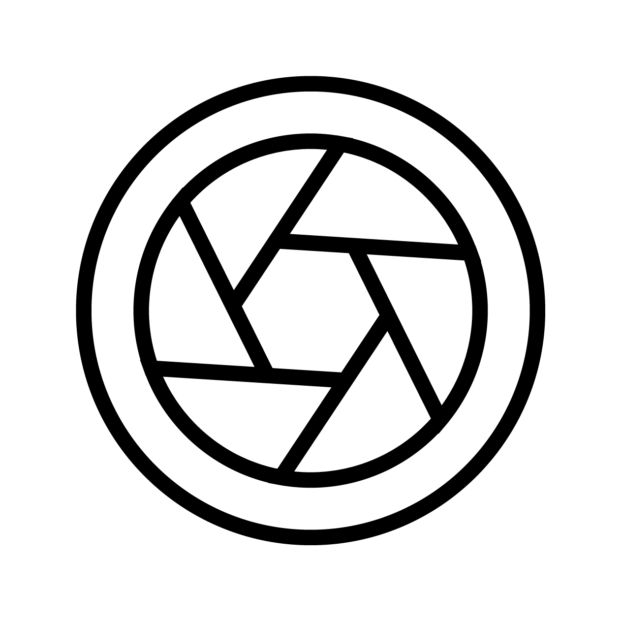 シャッターのアイコンの無料モノクロイラスト