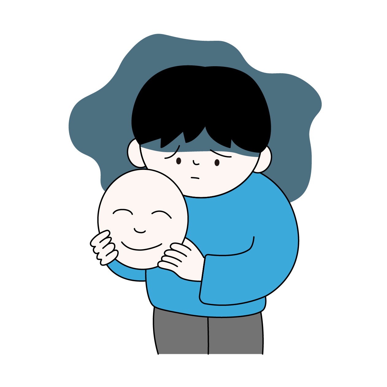 微笑みうつ病の男性