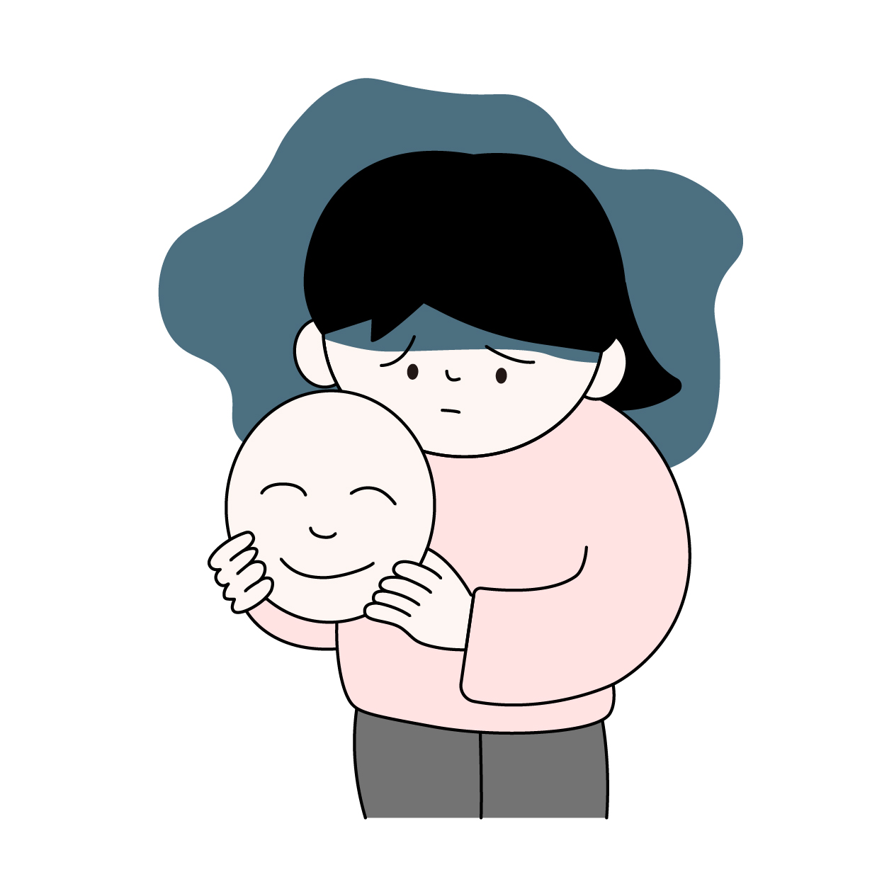 微笑みうつ病の女性