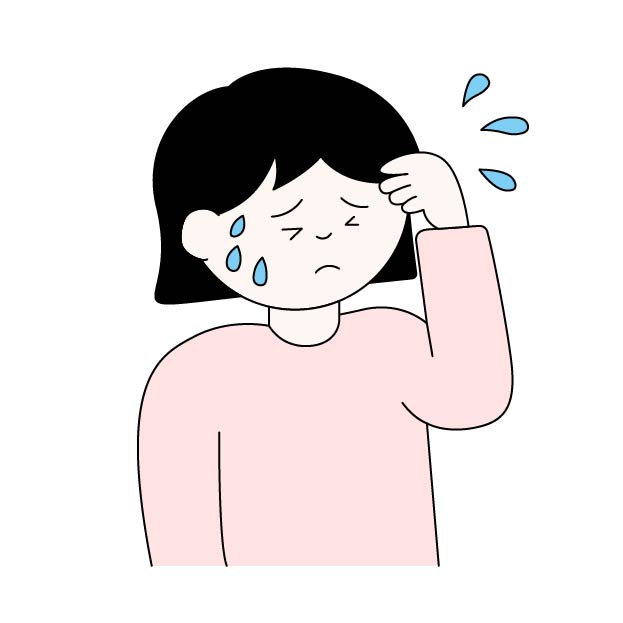 冷や汗をかく女性