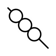 三色団子のアイコンの無料モノクロイラスト